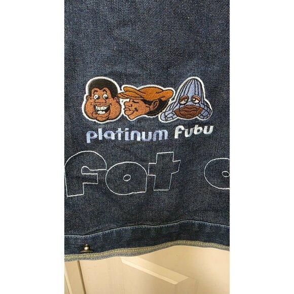 Fubu Platinum Fat Albert Denim Jacket Embroidered Cartoon Graphics Size XL - Picture 4 of 12